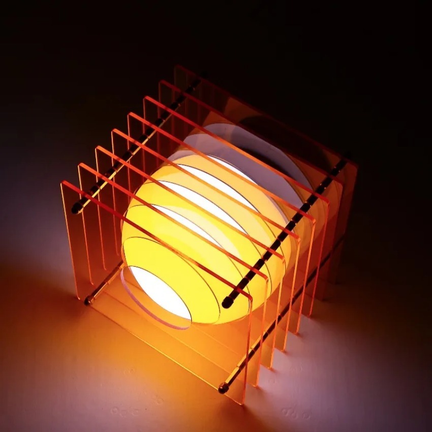 Desk Setup Lamp - مصباح القمر DIY من الأكريليك متعدد
