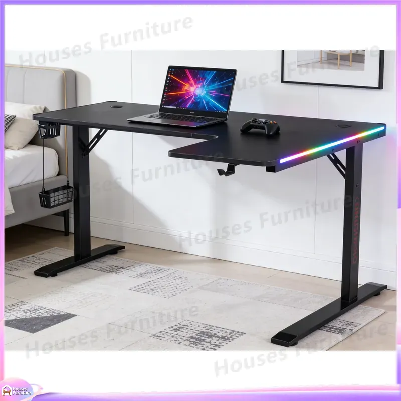 طاولة ألعاب كبيرة 160 سم مع إض - مراجعة Desk Setup L Shaped وسعره